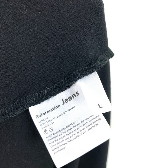 Reformation Jeans August Sleeveless Tie Belted Front Midi Dress Black Size Large - Picture 7 of 7